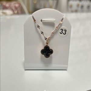 Elegant Black and Gold Pendant Necklace